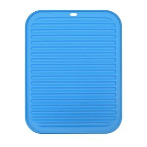 12" x 9" Silicone Reusable Drain Pad Heat Resistant Non-Slipping - Blue